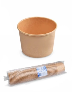 Miska papierová Kraft 500ml f115 á-50ks